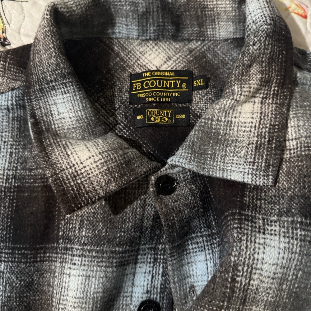 FB County Men's Black and Gray Casual Button Down Shirt